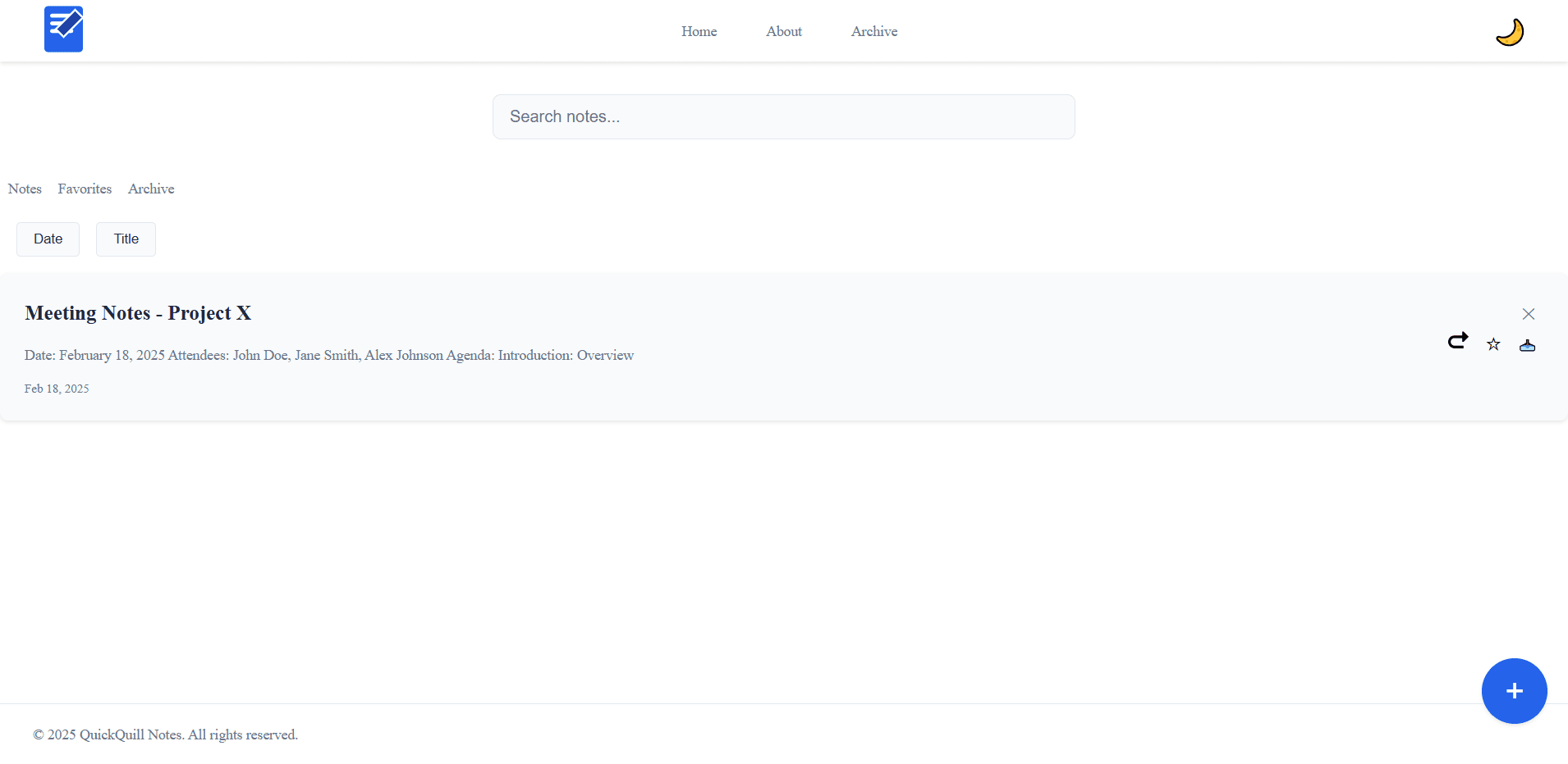 QuickQuill Notes App